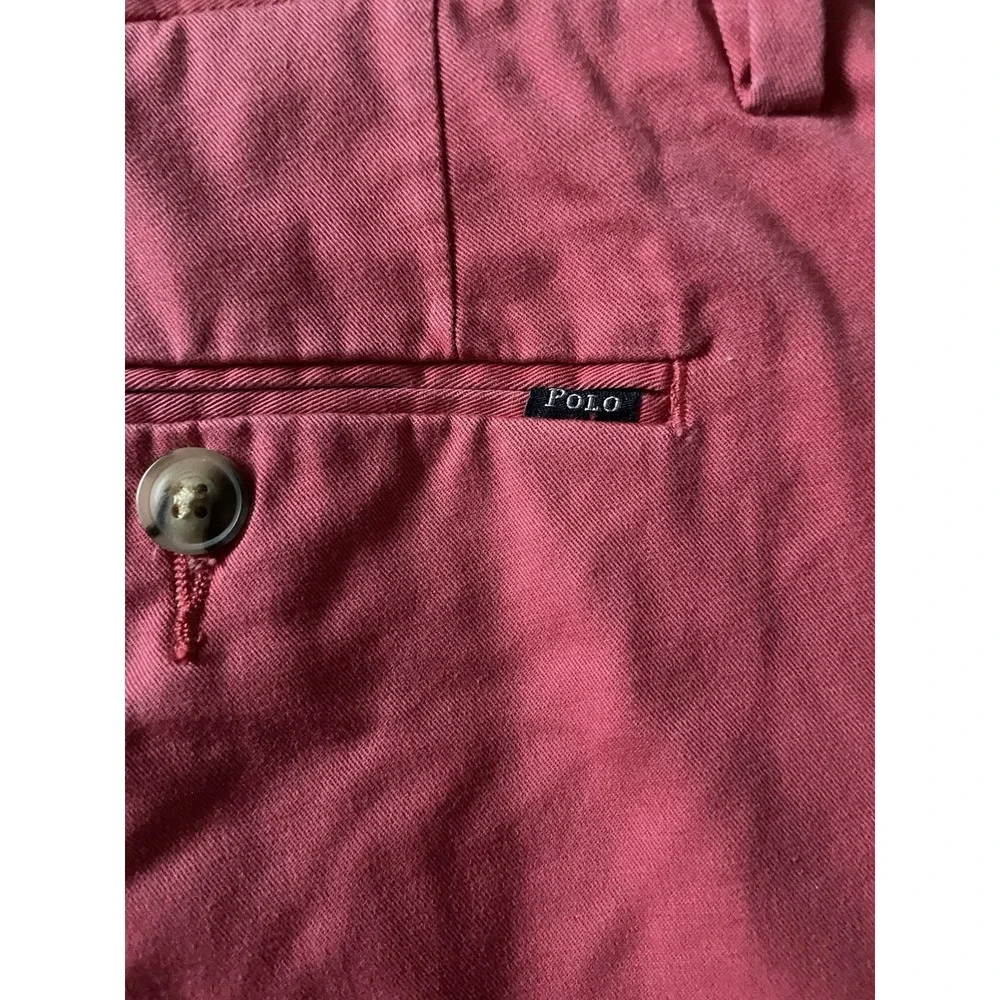 Polo Ralph Lauren Chino Pants Trousers Straight Leg Flat Front Pink 34x30 JBHS